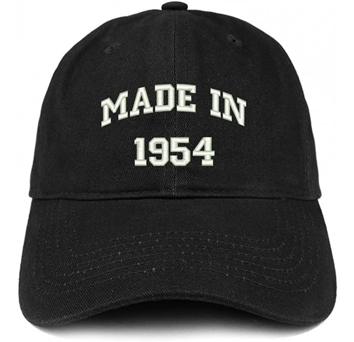Baseball Caps Made in 1954 Text Embroidered 66th Birthday Brushed Cotton Cap - Black - CK18C9YCZ8Z $33.54