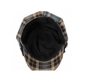 Newsboy Caps Tartan Plaid Check Beret Newsboy Hat Soft Fabric SLG1122 - Blue - CO18LMAGXZL $30.79