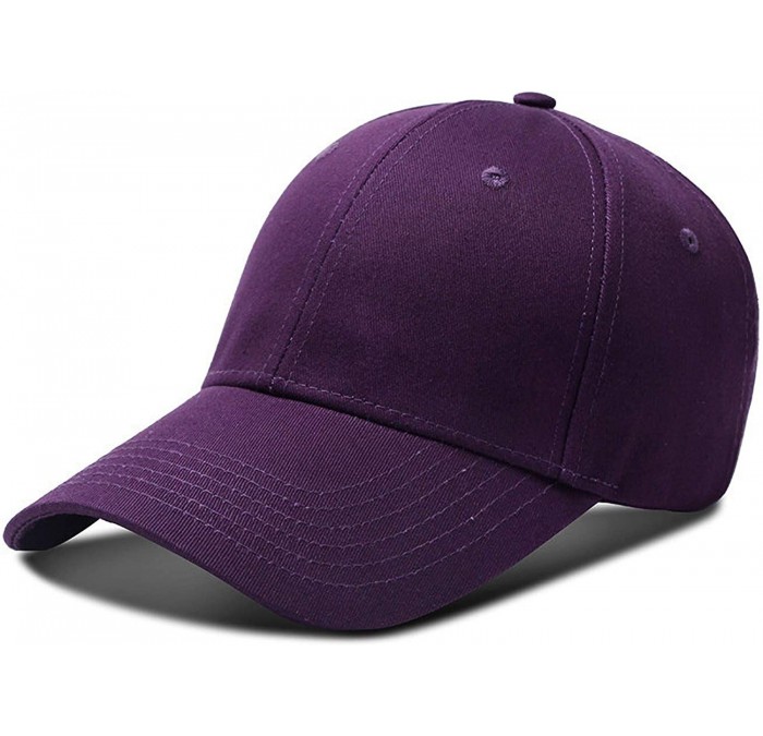 Baseball Caps Baseball Cap Men Women Cotton Dad Hat Adjustable Trucker Hat Solid Color Sports Visor Hats - Purple - C218OSNNH...