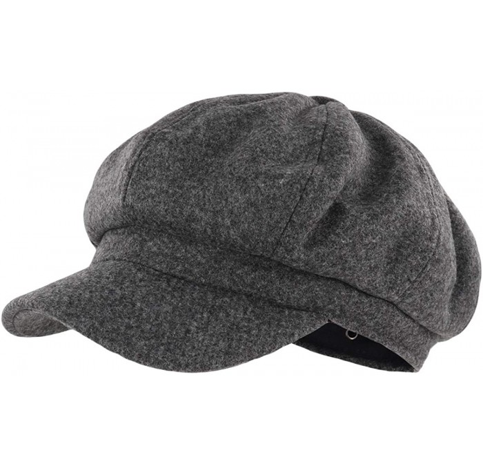 Newsboy Caps Women Linen Newsboy Cap Cabbie Hat 8 Panels - 6 7/8 Fitted - Wool - Gray - CR18Z87XA03 $28.02