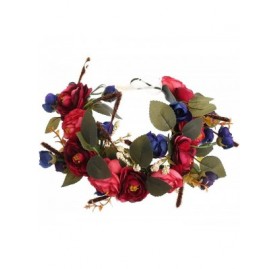 Headbands Handmade Adjustable Flower Wreath Headband Halo Floral Crown Garland Headpiece Wedding Festival Party - C81867ZRKEQ...