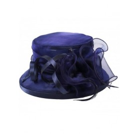 Bucket Hats Lady Church Derby Dress Cloche Hat Fascinator Floral Tea Party Wedding Bucket Hat S051 - S043-navy - CG18EHQ6S7A ...